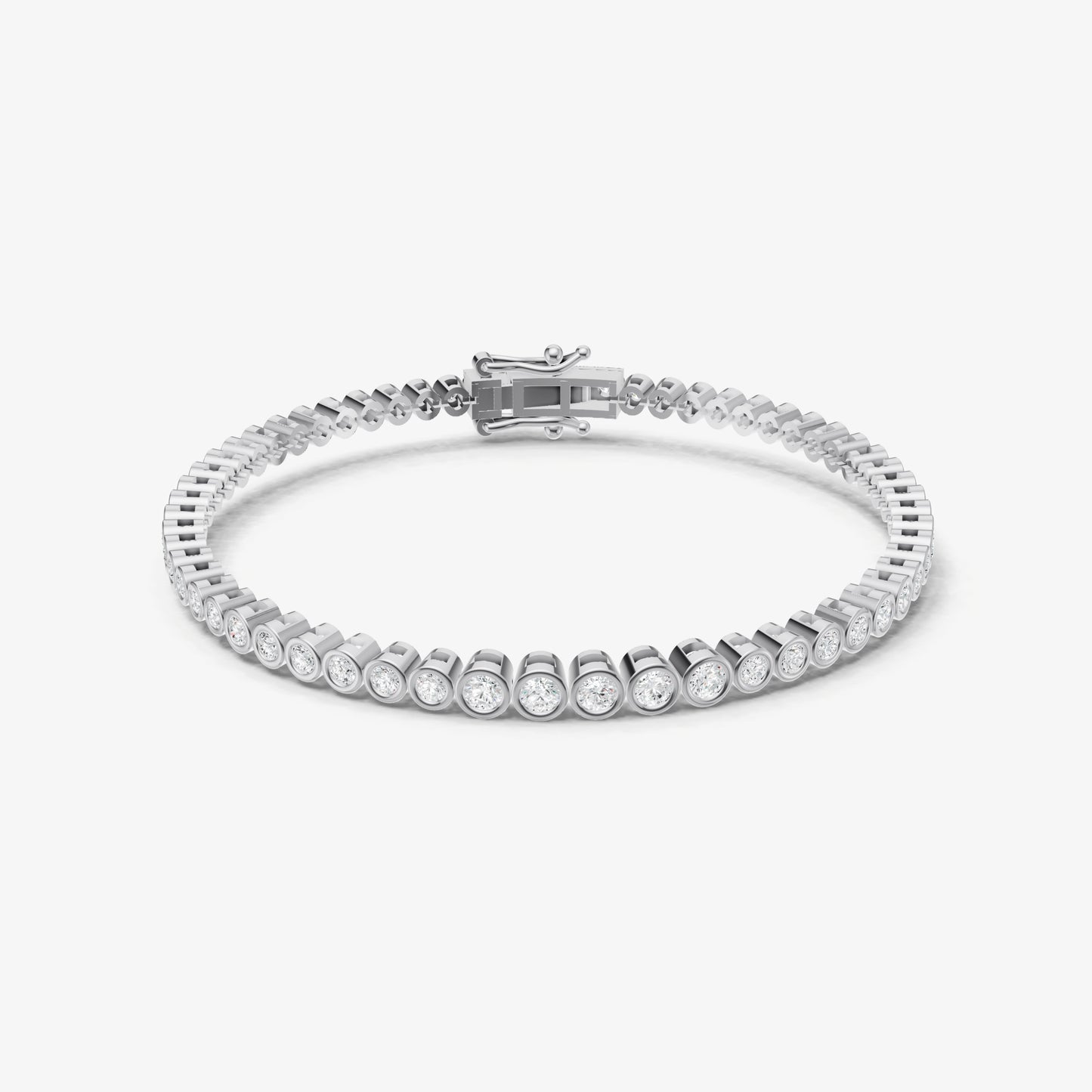 Bezel Set Round Tapered Tennis Bracelet