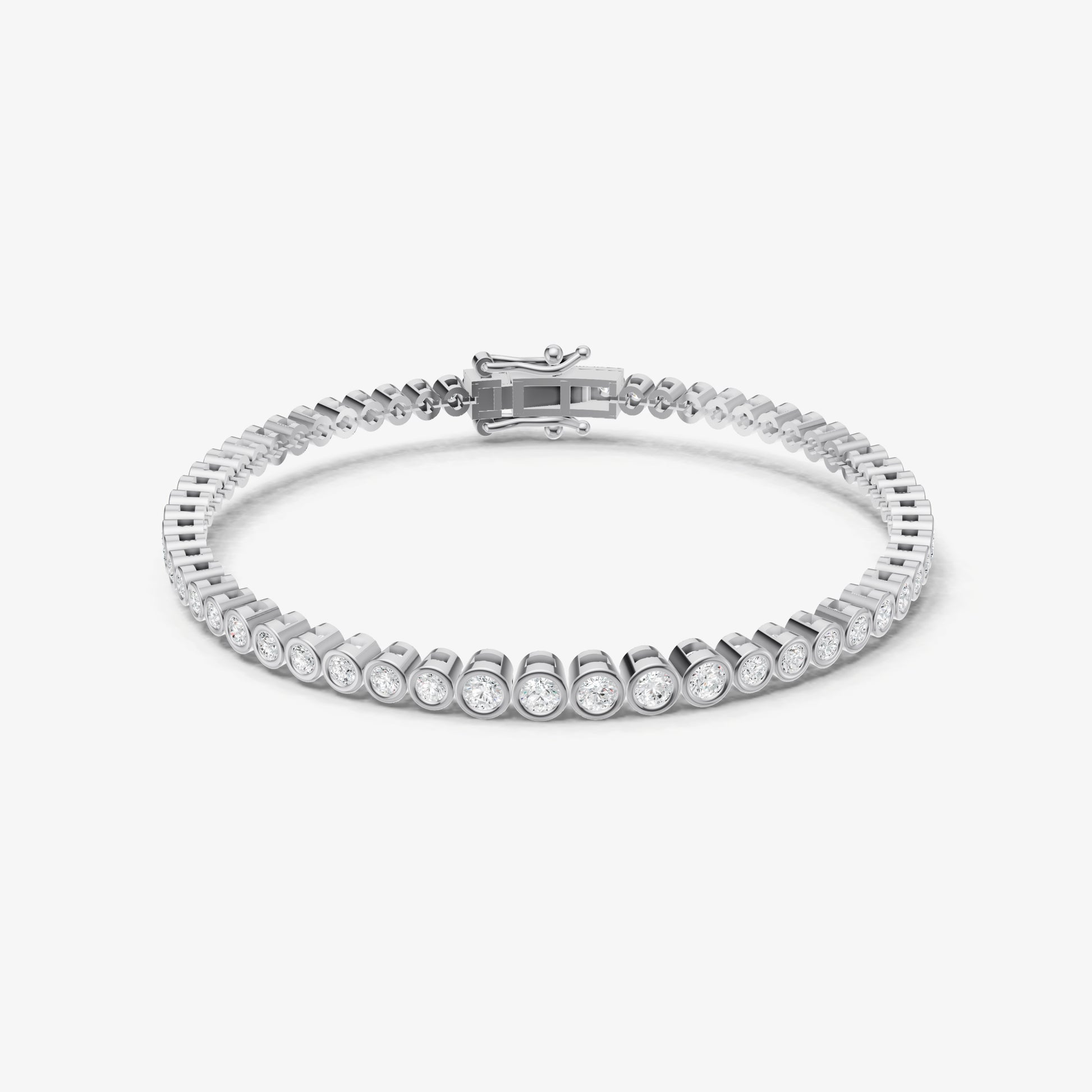 Bezel Set Round Tapered Tennis Bracelet