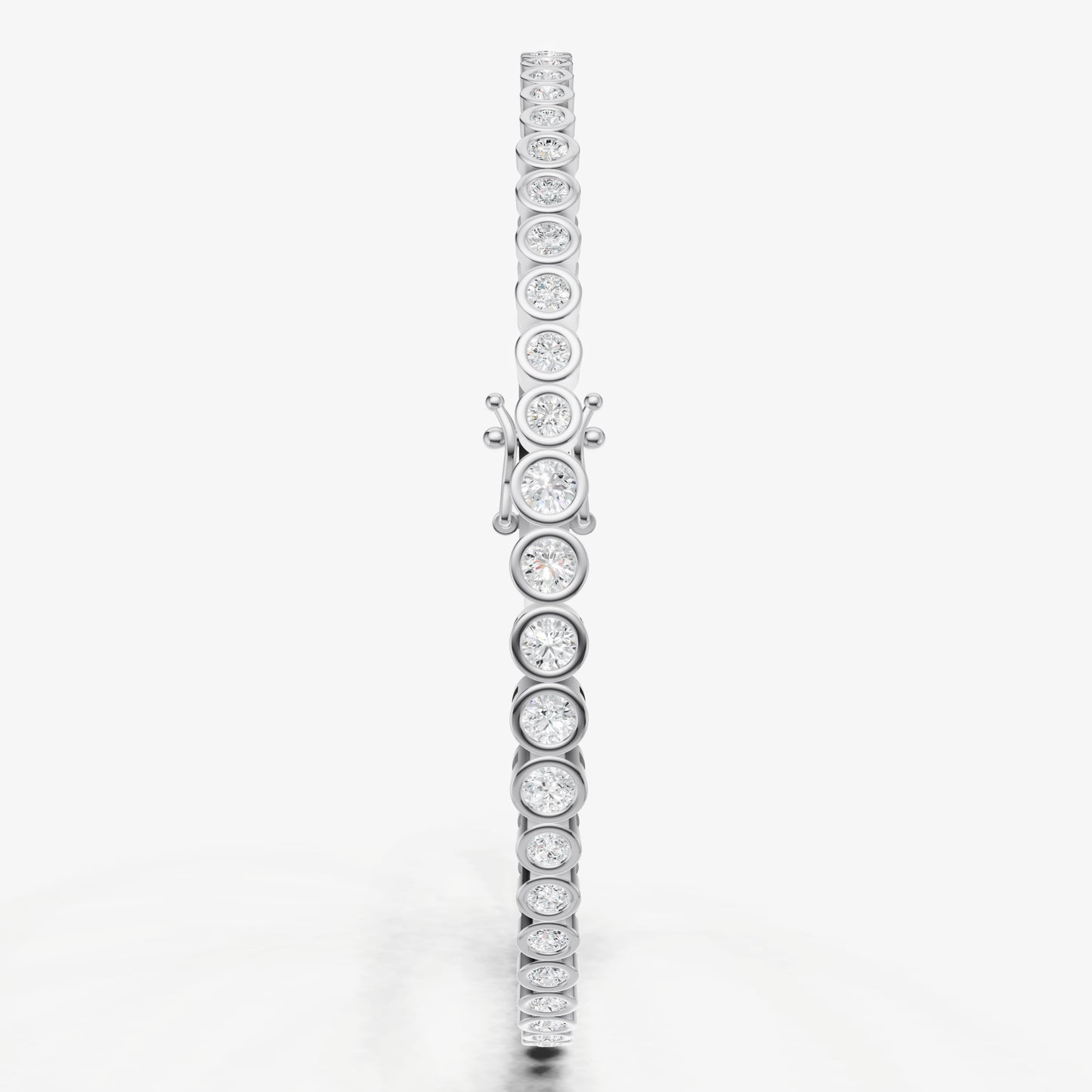 Bezel Set Round Tapered Tennis Bracelet