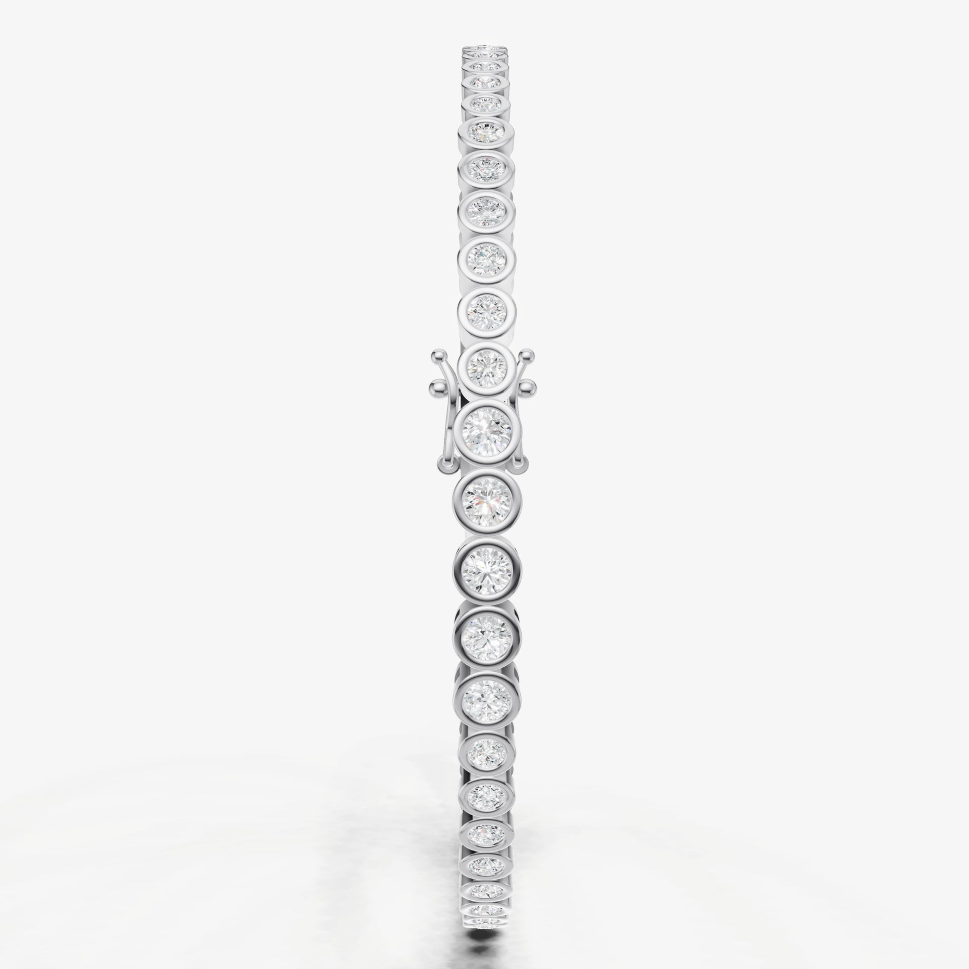 Bezel Set Round Tapered Tennis Bracelet