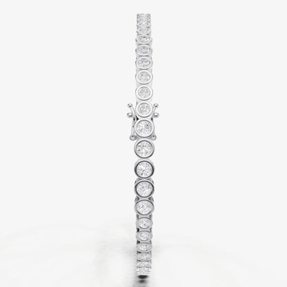 Bezel Set Round Tapered Tennis Bracelet
