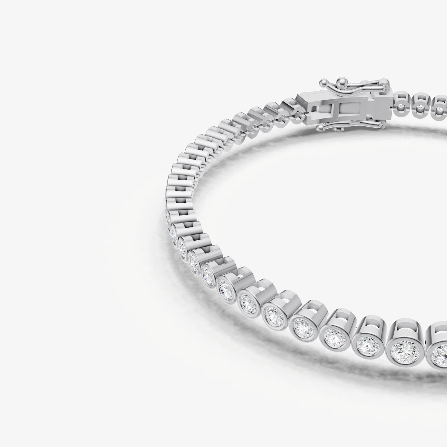 Bezel Set Round Tapered Tennis Bracelet