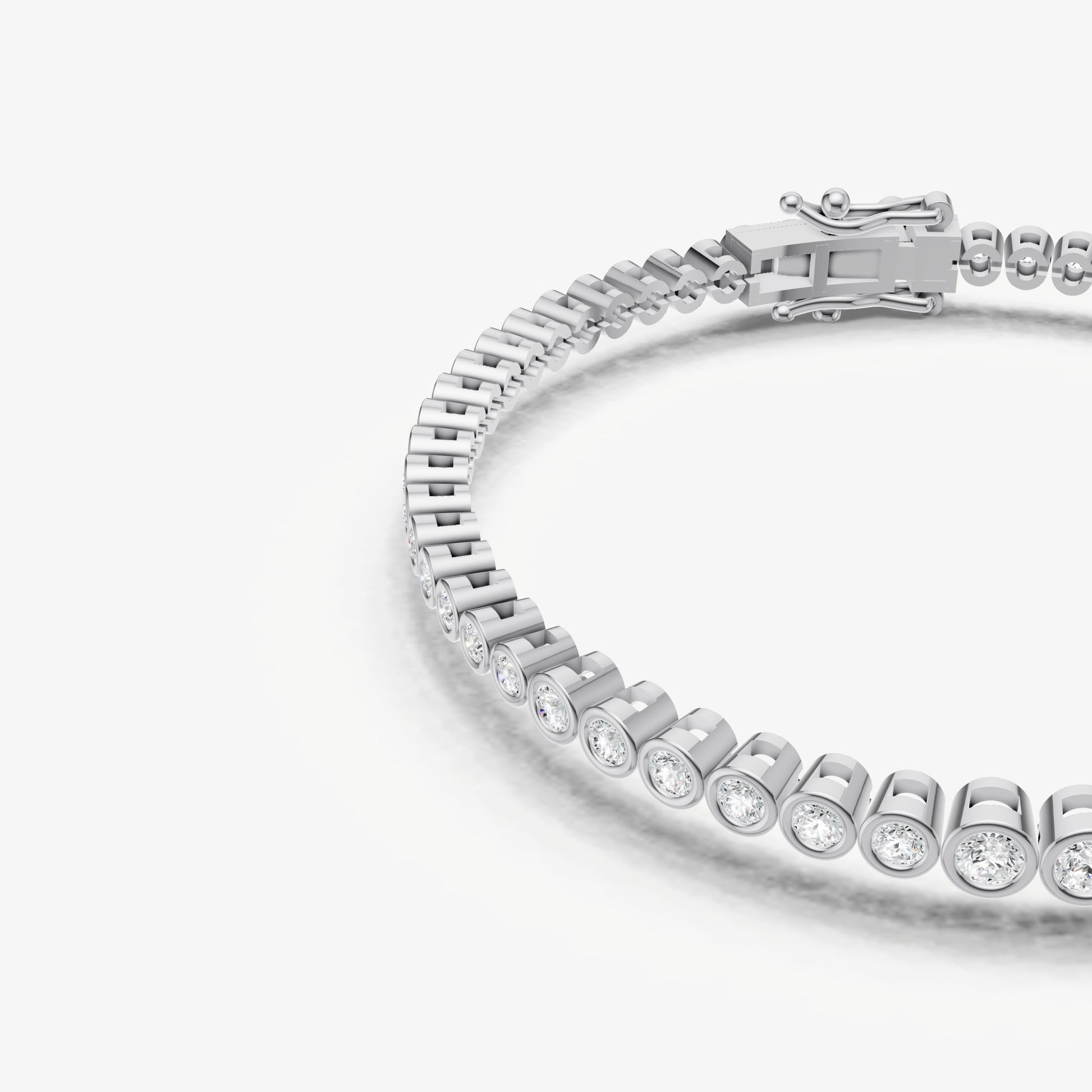 Bezel Set Round Tapered Tennis Bracelet