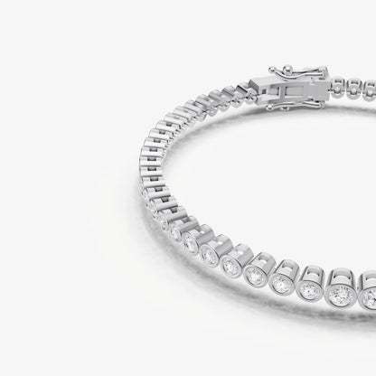 Bezel Set Round Tapered Tennis Bracelet