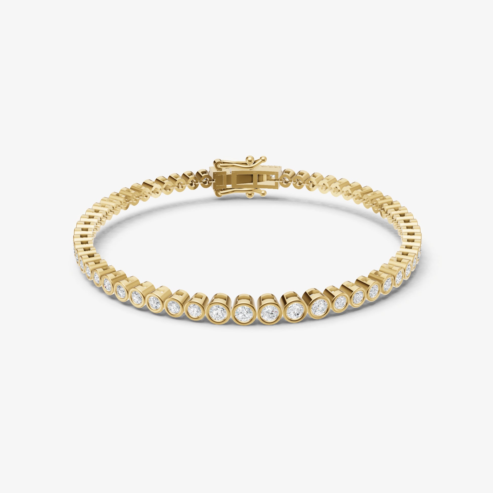 Bezel Set Round Tapered Tennis Bracelet