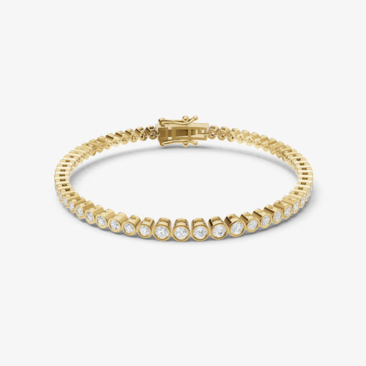Bezel Set Round Tapered Tennis Bracelet