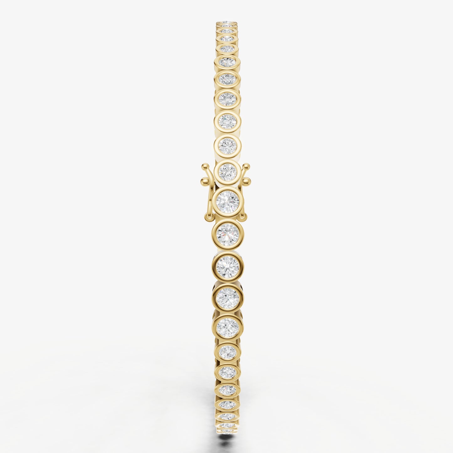 Bezel Set Round Tapered Tennis Bracelet