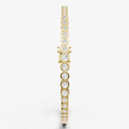 Bezel Set Round Tapered Tennis Bracelet