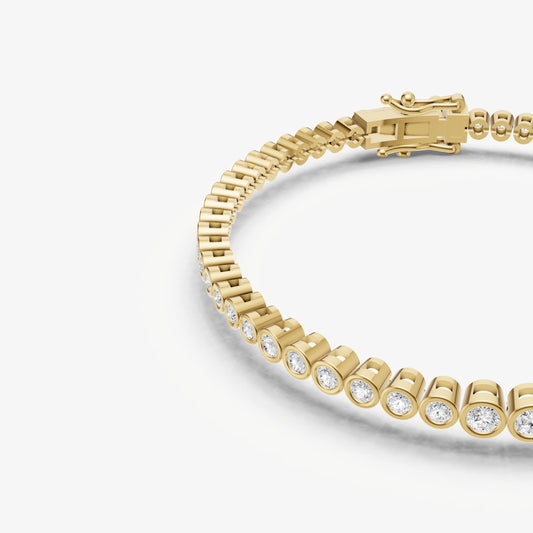 Bezel Set Round Tapered Tennis Bracelet