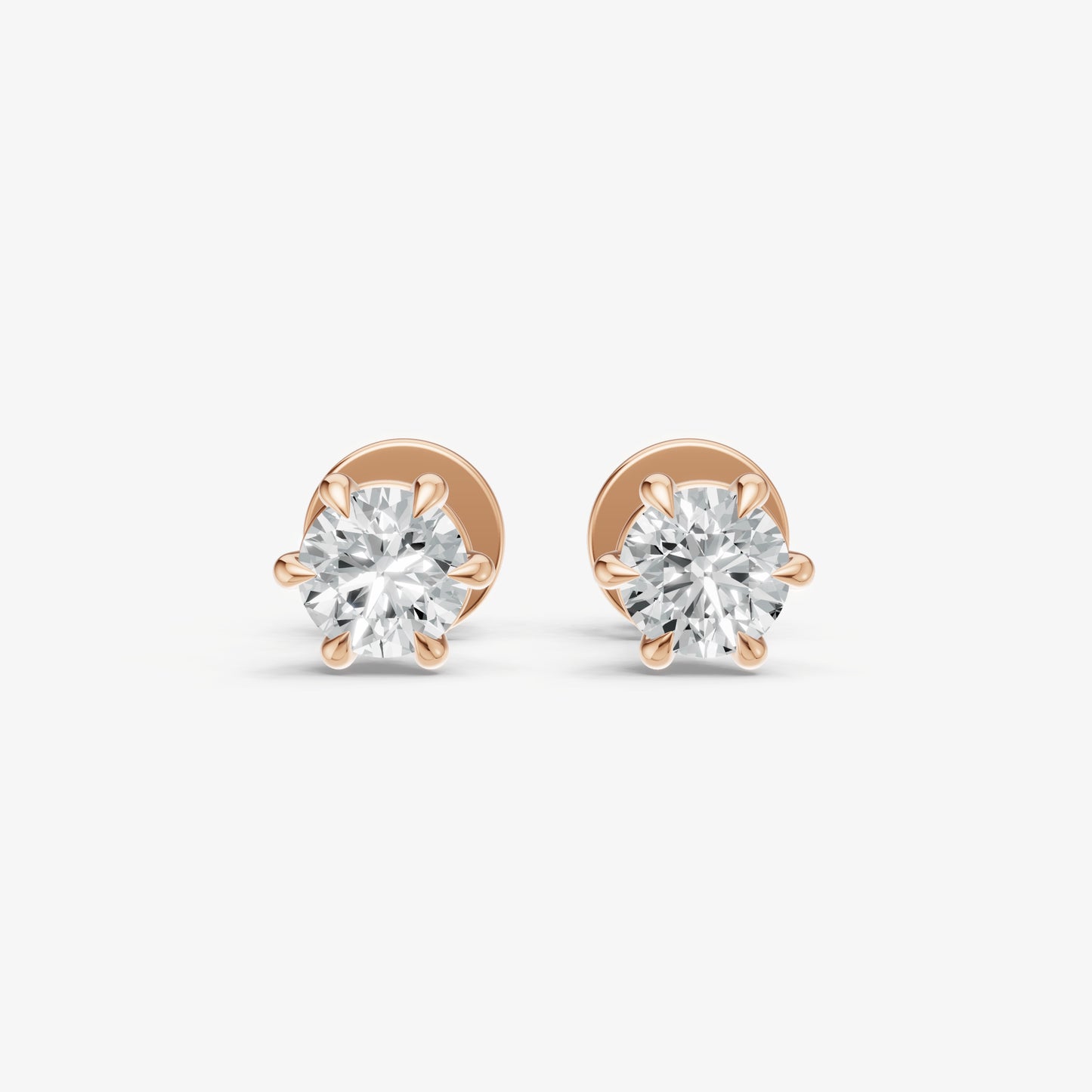 0.50ct Total Diamond Weight 6-Claw Diamond Stud Earrings