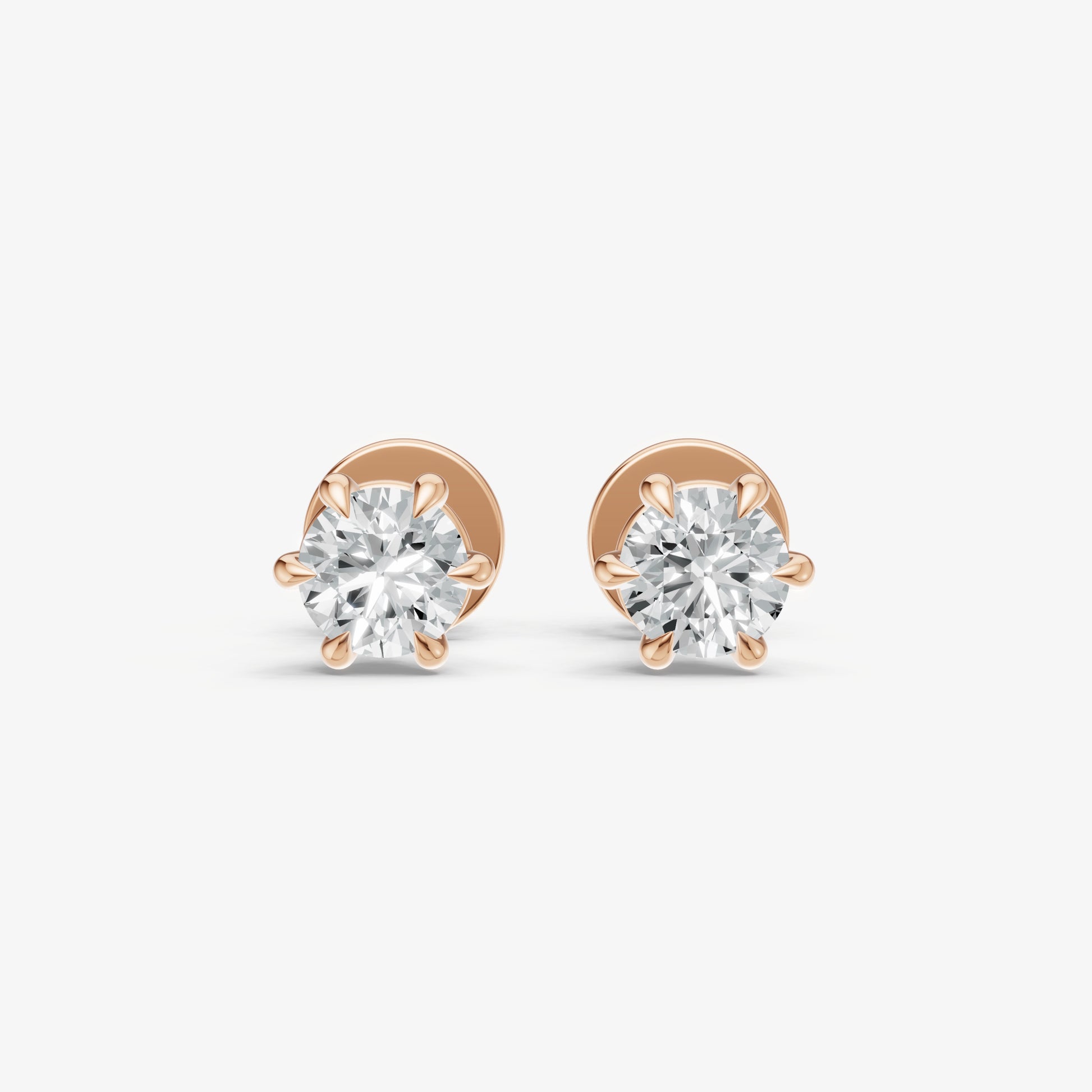 0.50ct Total Diamond Weight 6-Claw Diamond Stud Earrings