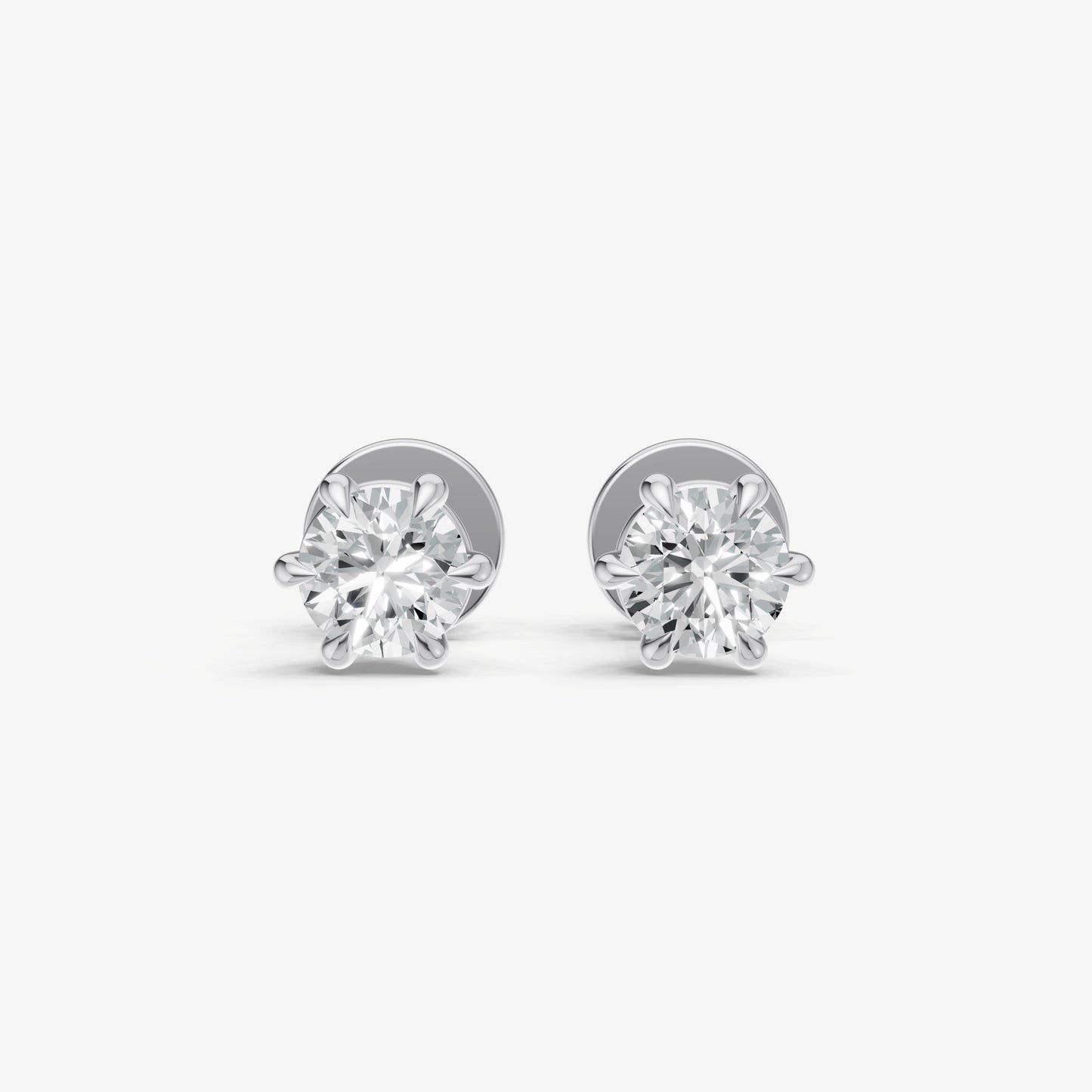 0.50ct Total Diamond Weight 6-Claw Diamond Stud Earrings