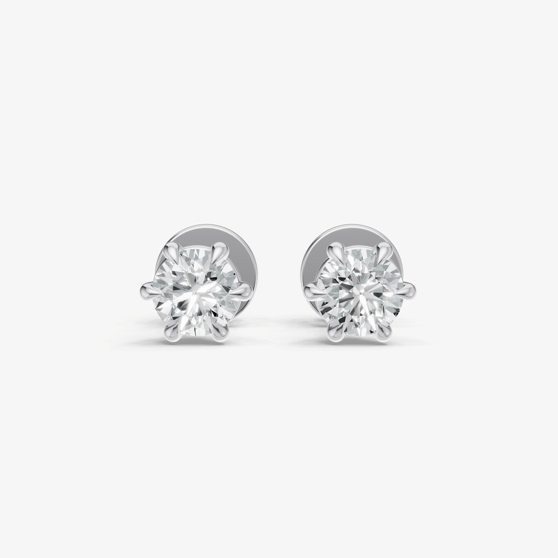 0.50ct Total Diamond Weight 6-Claw Diamond Stud Earrings