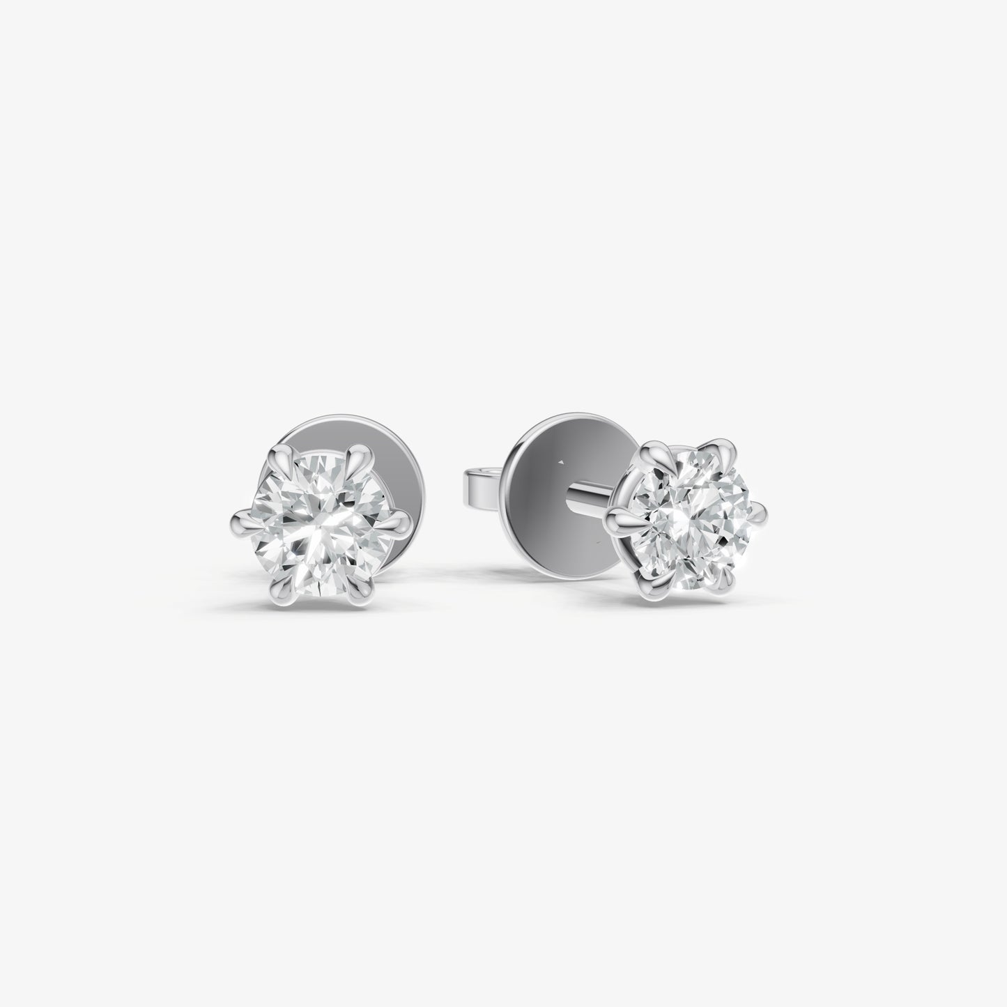 0.50ct Total Diamond Weight 6-Claw Diamond Stud Earrings