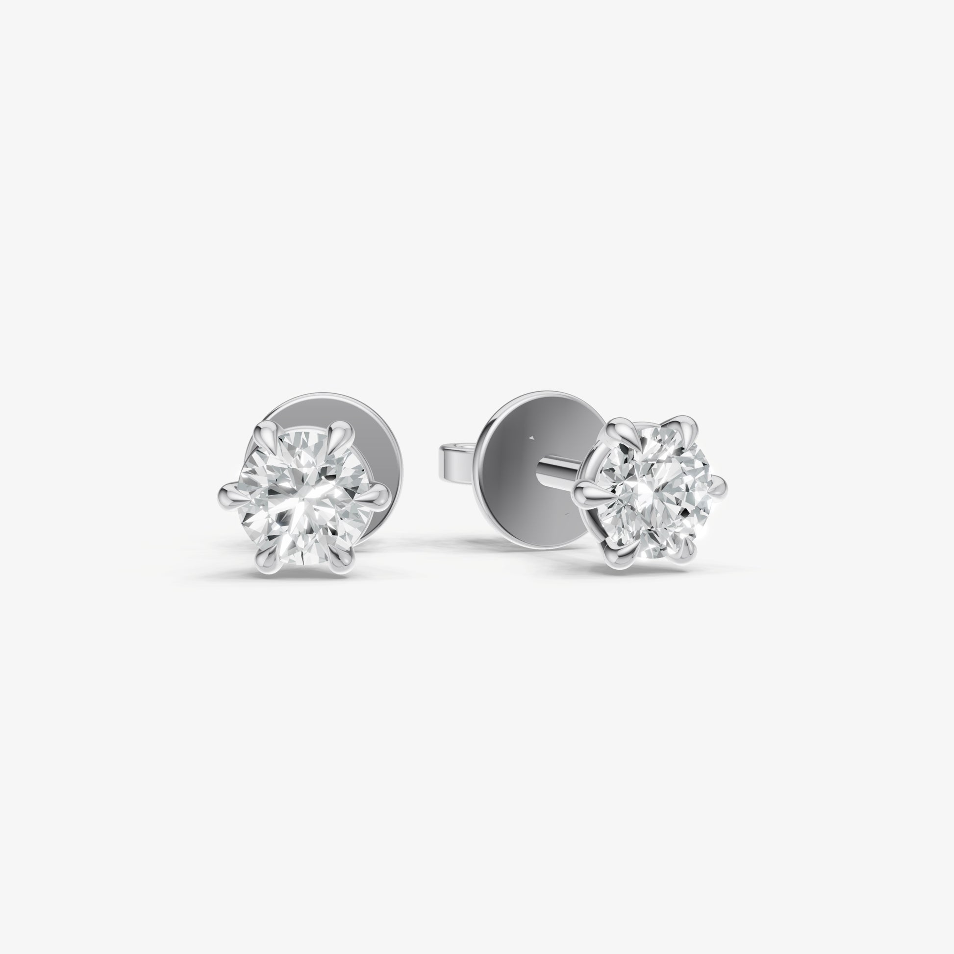 0.50ct Total Diamond Weight 6-Claw Diamond Stud Earrings