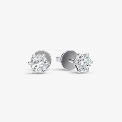 0.50ct Total Diamond Weight 6-Claw Diamond Stud Earrings