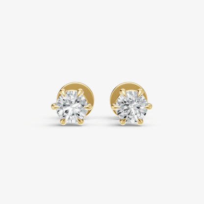 0.50ct Total Diamond Weight 6-Claw Diamond Stud Earrings
