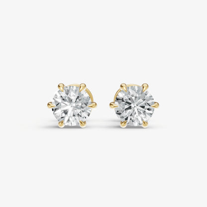 2.00ct Total Diamond Weight 6-Claw Diamond Stud Earrings