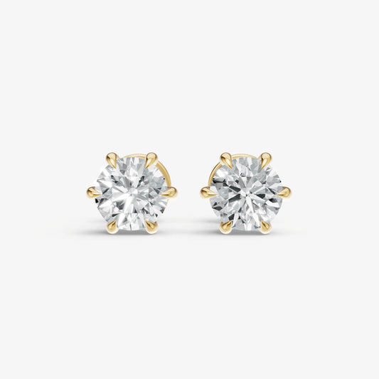 2.00ct Total Diamond Weight 6-Claw Diamond Stud Earrings