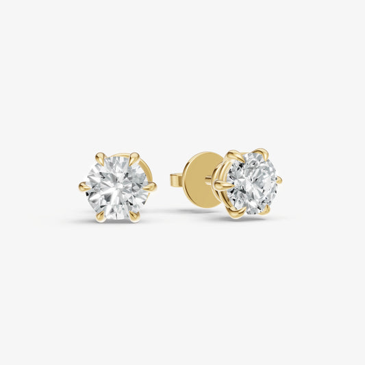 2.00ct Total Diamond Weight 6-Claw Diamond Stud Earrings