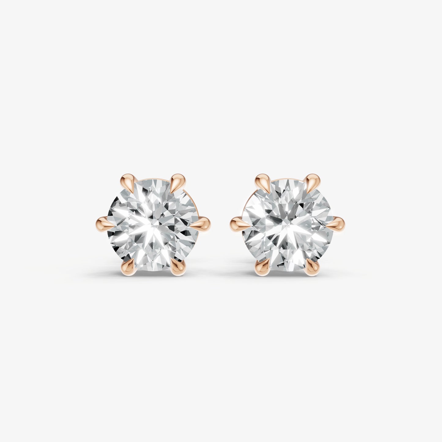 4.00ct Total Diamond Weight 6-Claw Diamond Stud Earrings
