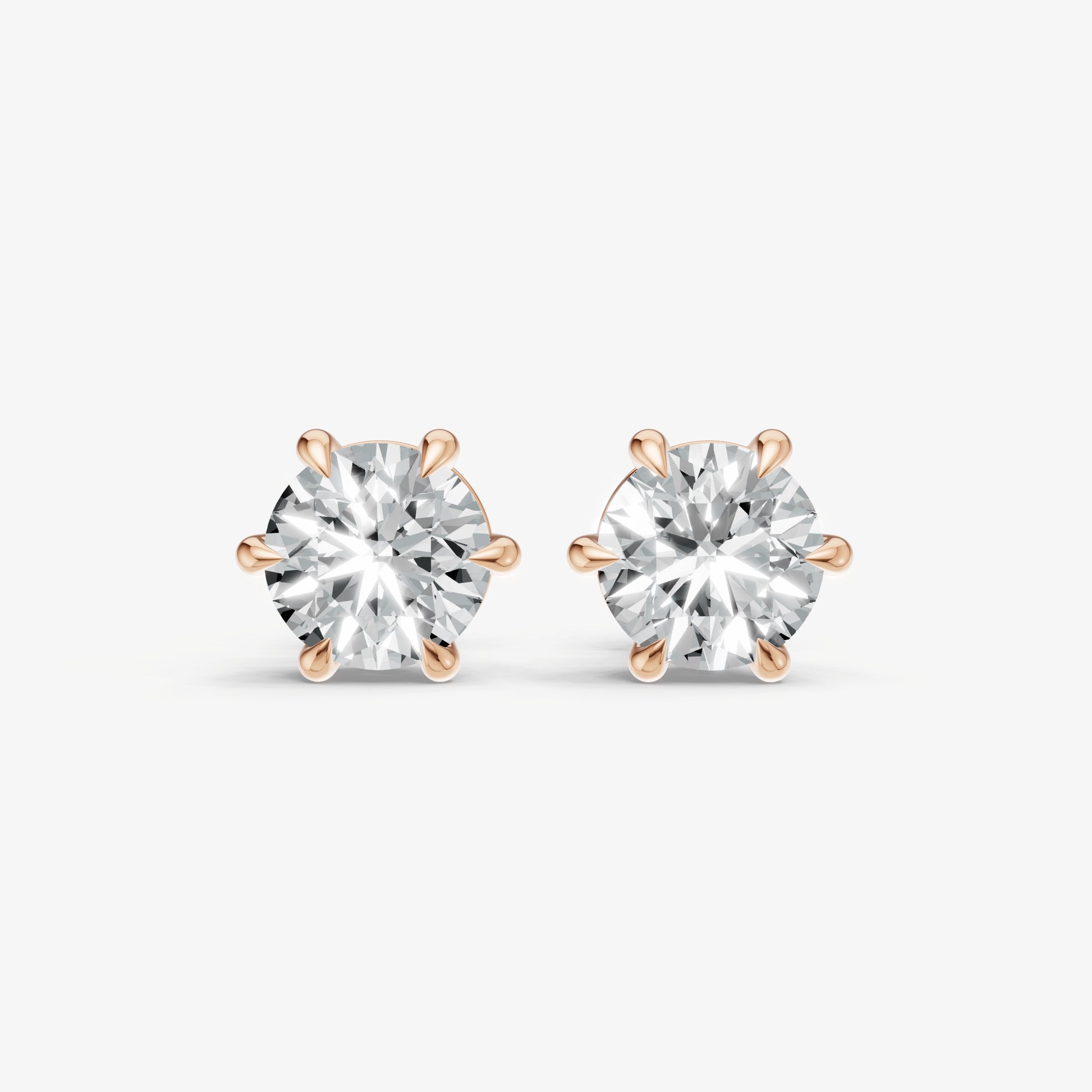 4.00ct Total Diamond Weight 6-Claw Diamond Stud Earrings