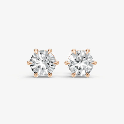 4.00ct Total Diamond Weight 6-Claw Diamond Stud Earrings