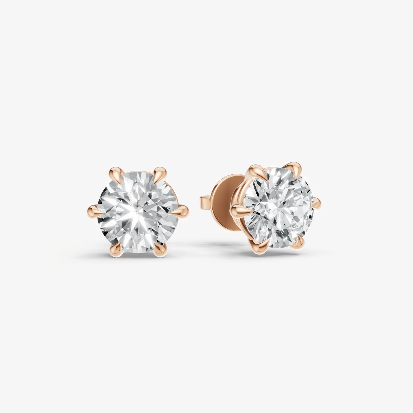 4.00ct Total Diamond Weight 6-Claw Diamond Stud Earrings
