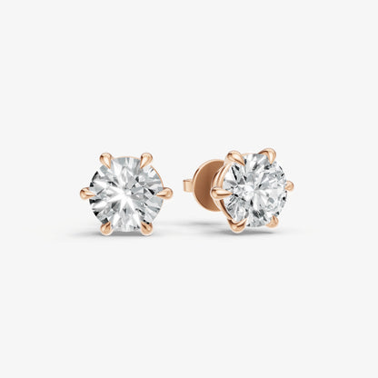 4.00ct Total Diamond Weight 6-Claw Diamond Stud Earrings