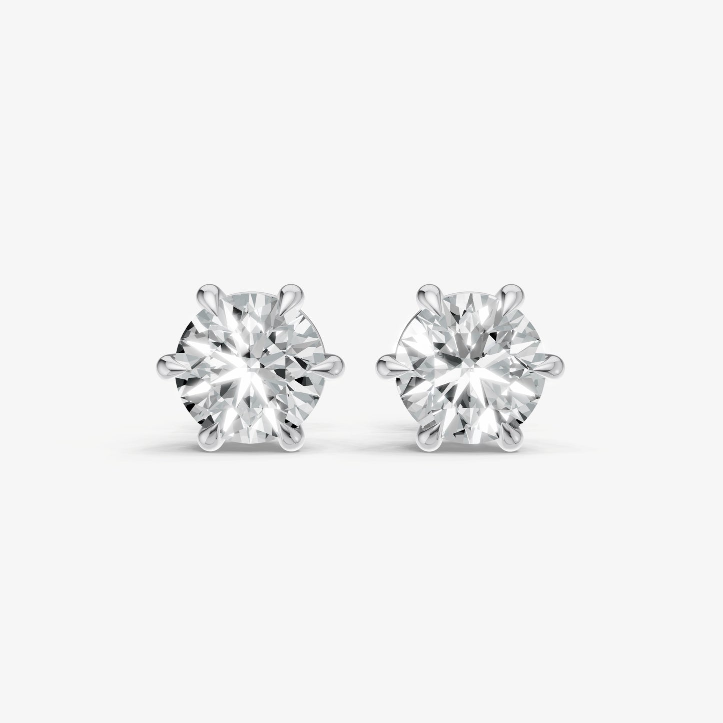 4.00ct Total Diamond Weight 6-Claw Diamond Stud Earrings