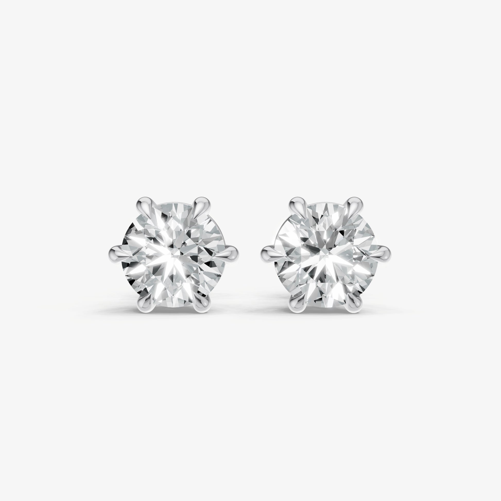 4.00ct Total Diamond Weight 6-Claw Diamond Stud Earrings