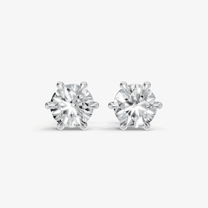 4.00ct Total Diamond Weight 6-Claw Diamond Stud Earrings