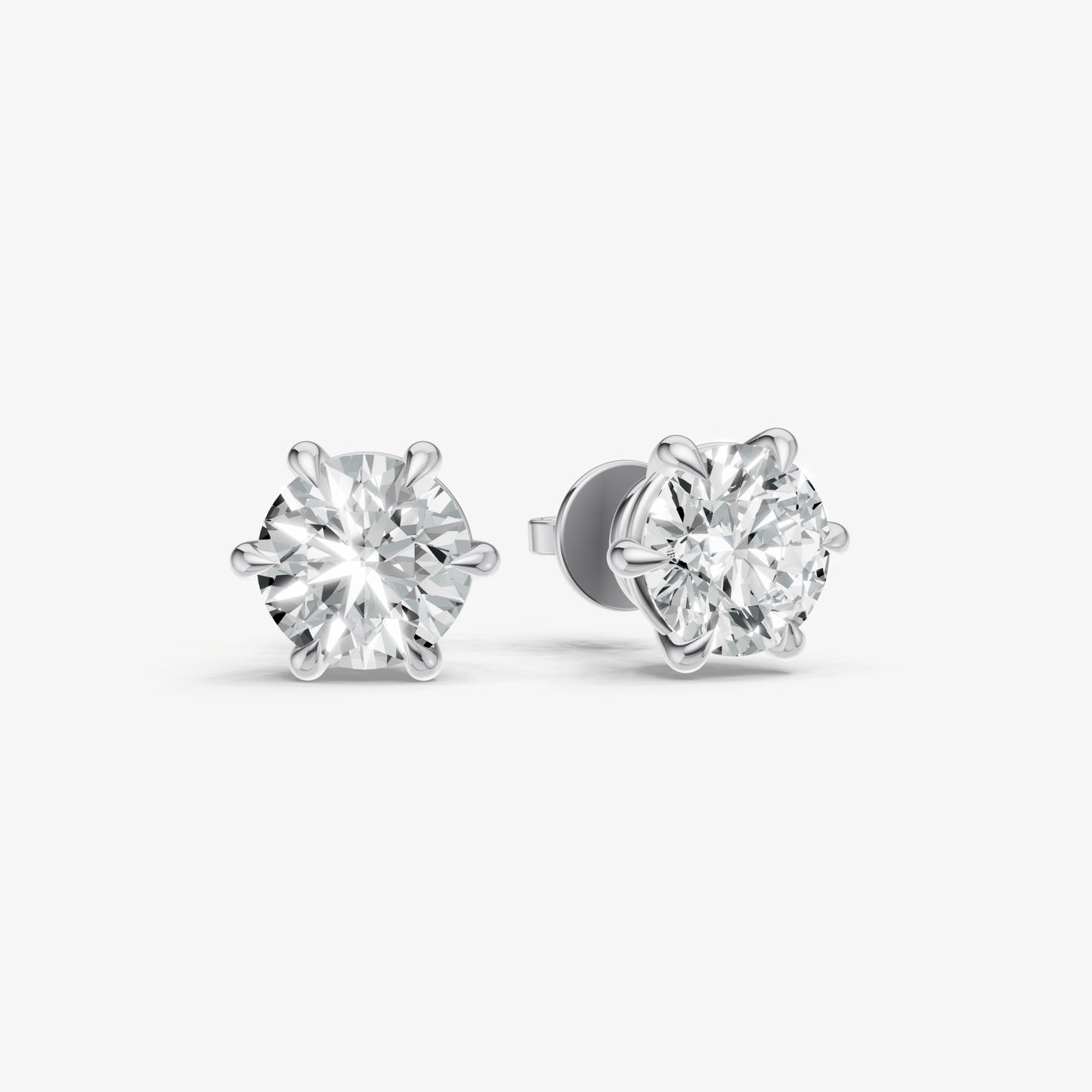 4.00ct Total Diamond Weight 6-Claw Diamond Stud Earrings