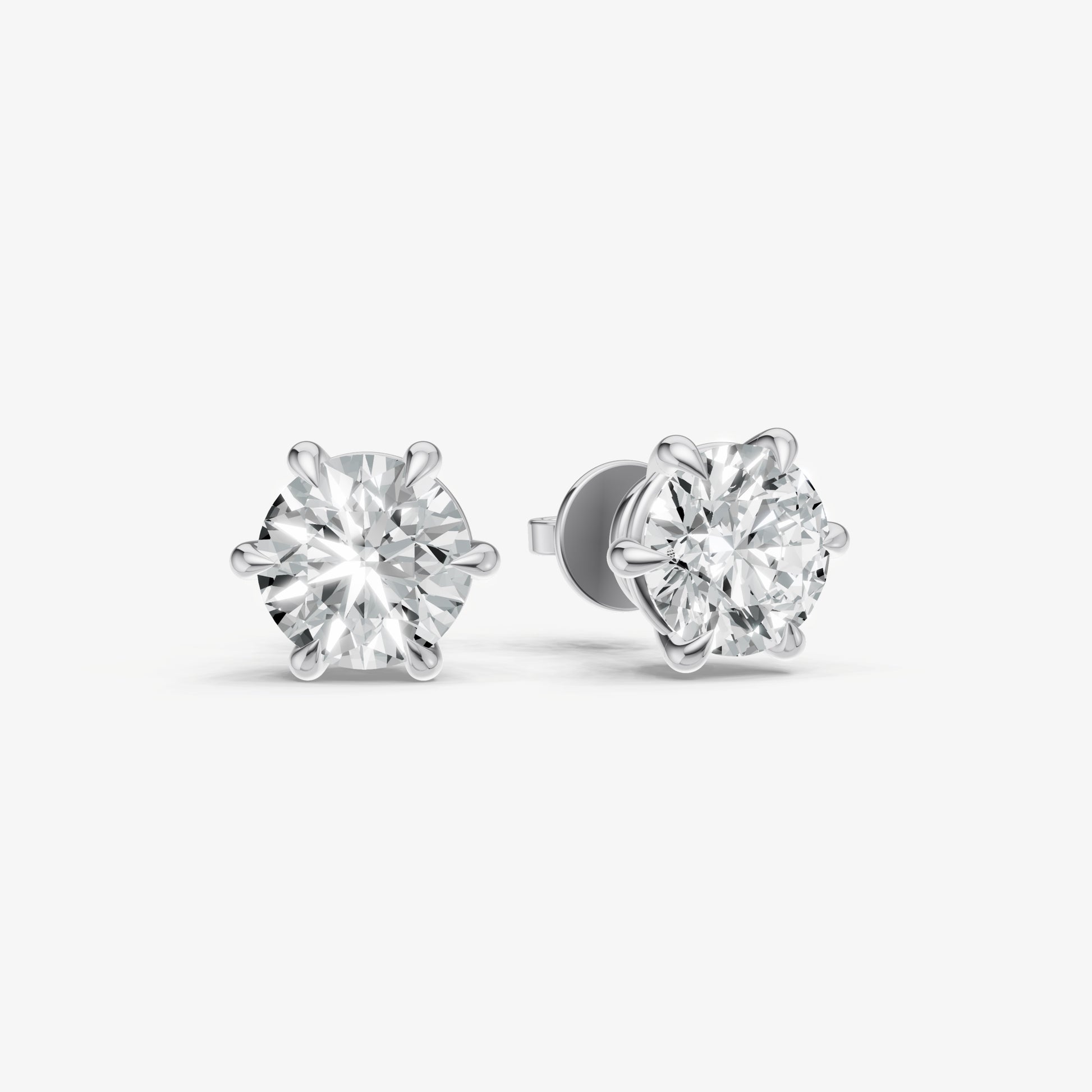 4.00ct Total Diamond Weight 6-Claw Diamond Stud Earrings