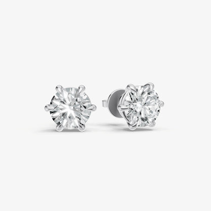 4.00ct Total Diamond Weight 6-Claw Diamond Stud Earrings