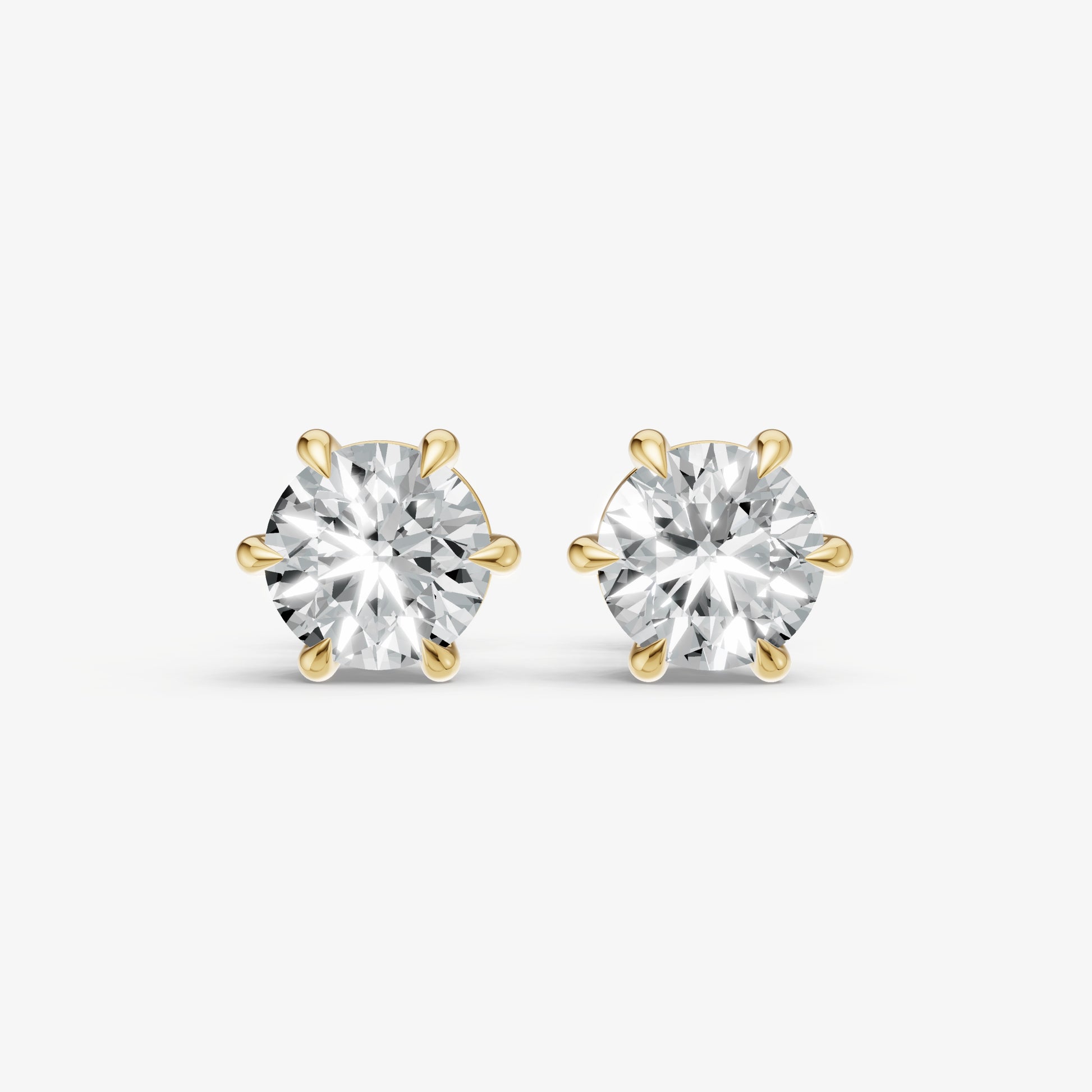 4.00ct Total Diamond Weight 6-Claw Diamond Stud Earrings