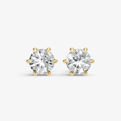 4.00ct Total Diamond Weight 6-Claw Diamond Stud Earrings