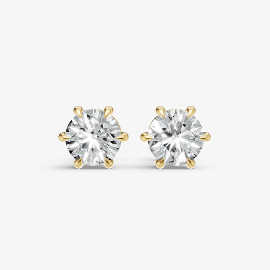 4.00ct Total Diamond Weight 6-Claw Diamond Stud Earrings