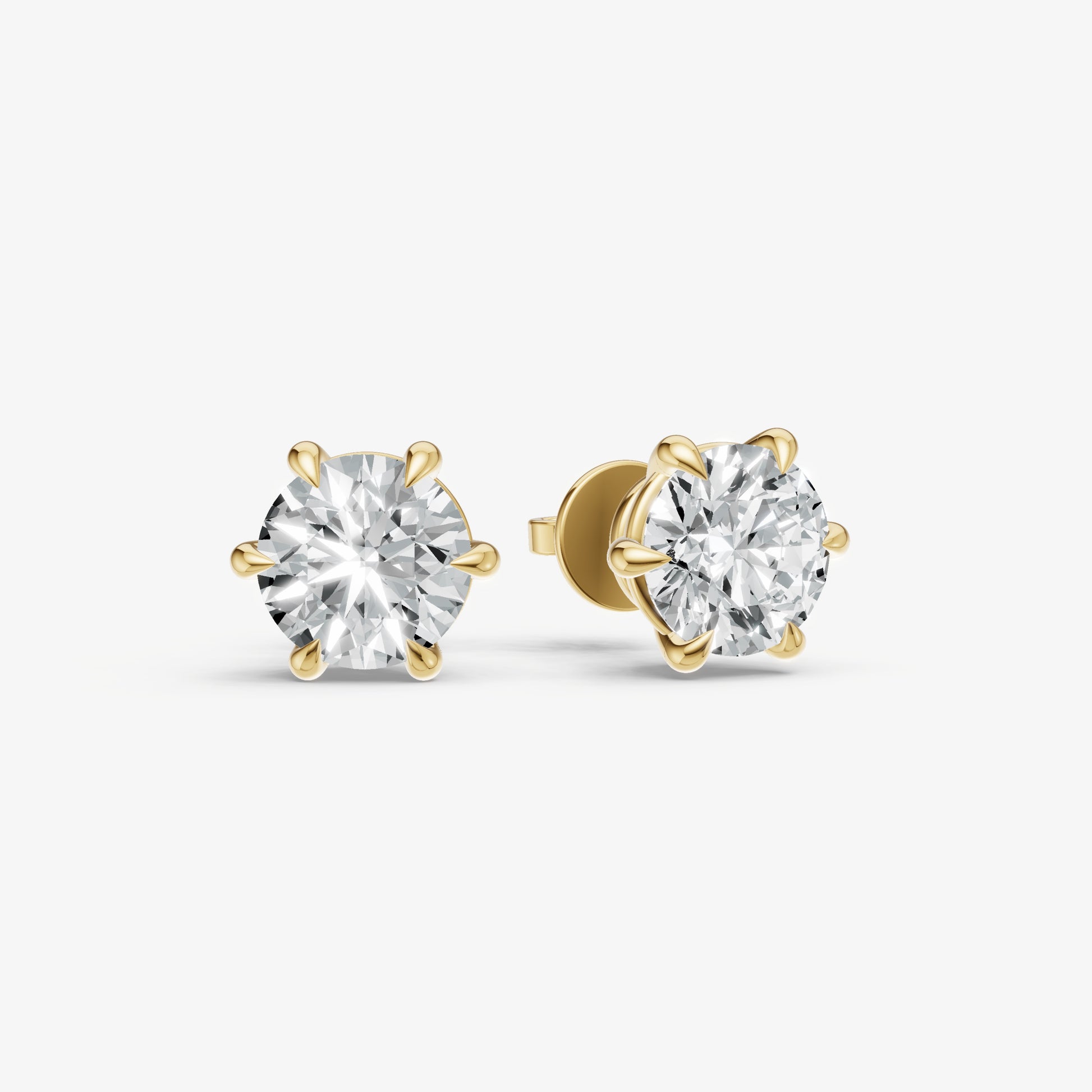 4.00ct Total Diamond Weight 6-Claw Diamond Stud Earrings