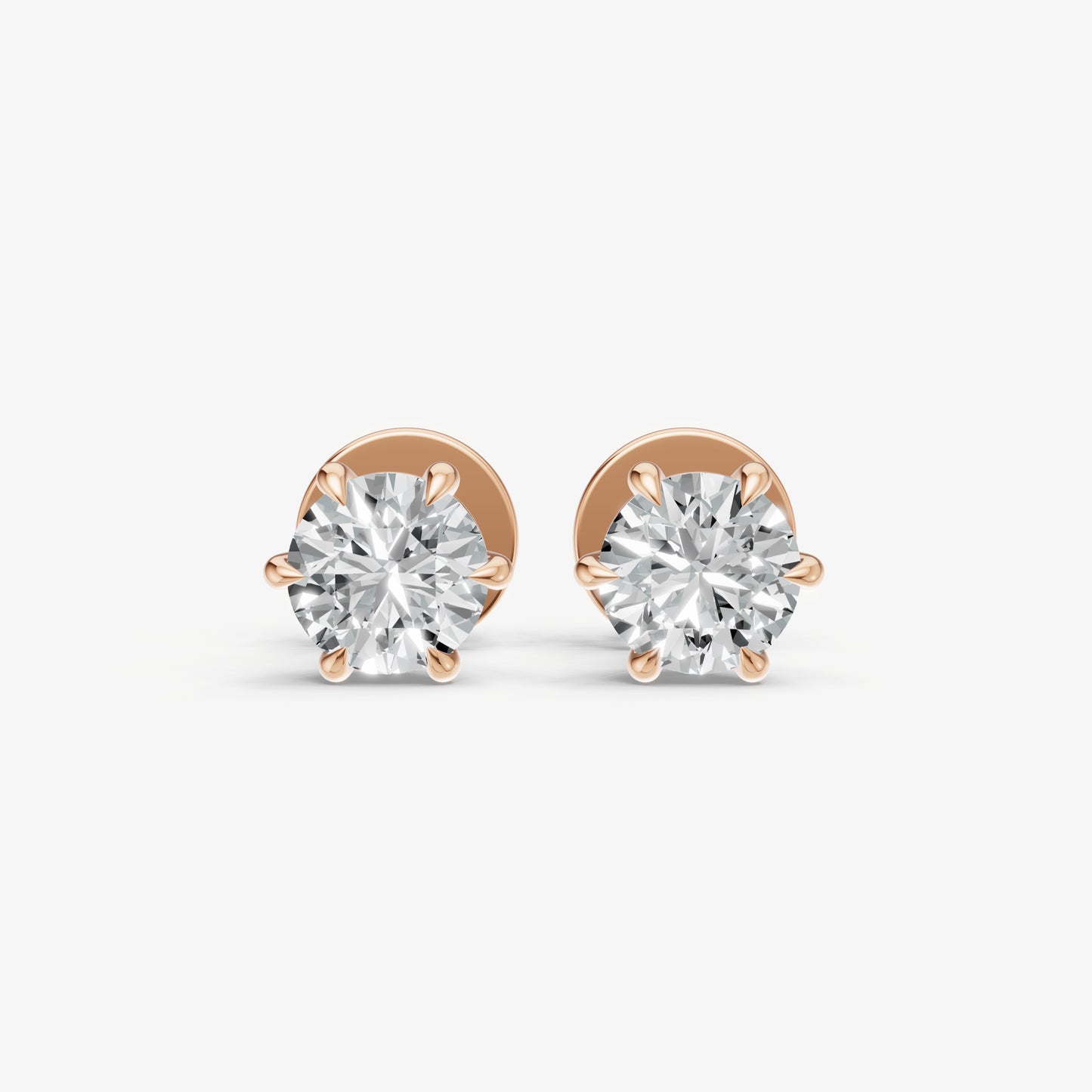 1.00ct Total Diamond Weight 6-Claw Diamond Stud Earrings