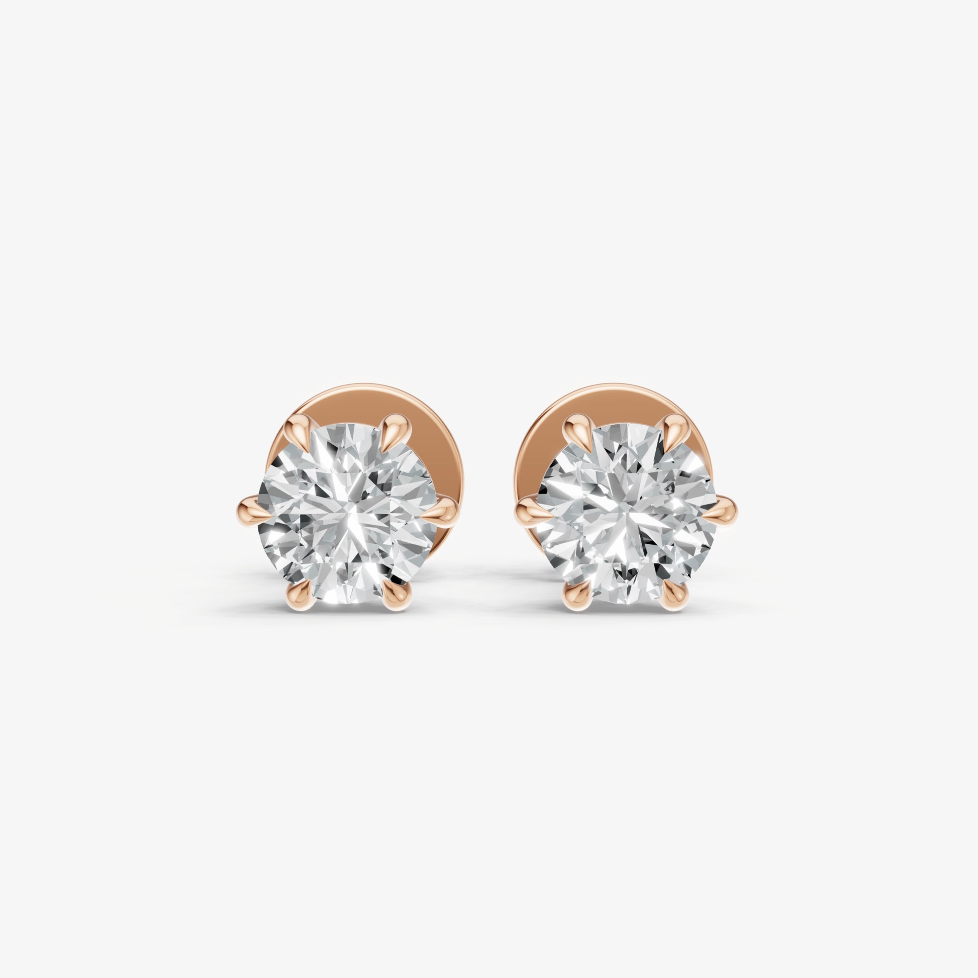 1.00ct Total Diamond Weight 6-Claw Diamond Stud Earrings