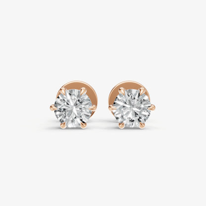 1.00ct Total Diamond Weight 6-Claw Diamond Stud Earrings
