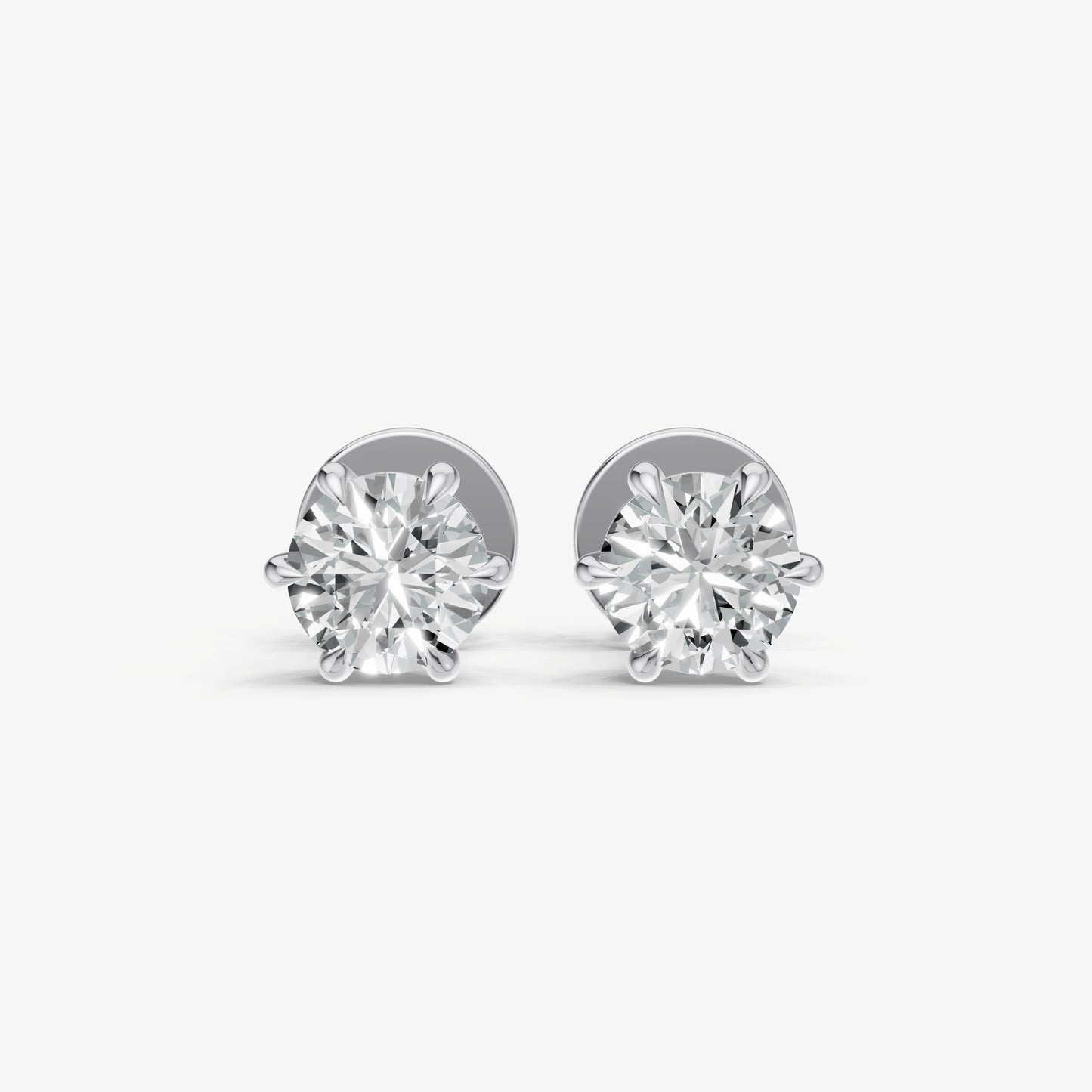 1.00ct Total Diamond Weight 6-Claw Diamond Stud Earrings