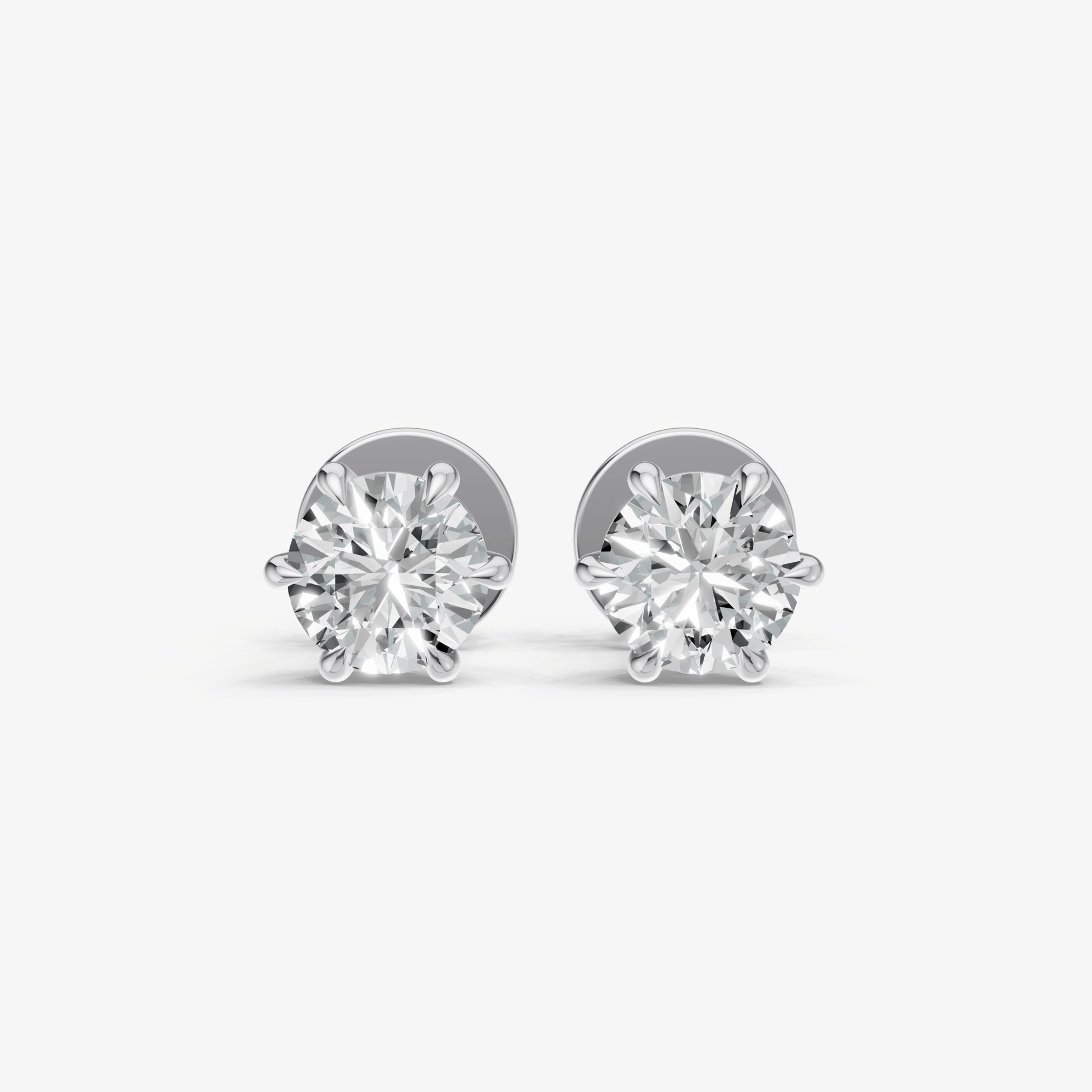 1.00ct Total Diamond Weight 6-Claw Diamond Stud Earrings