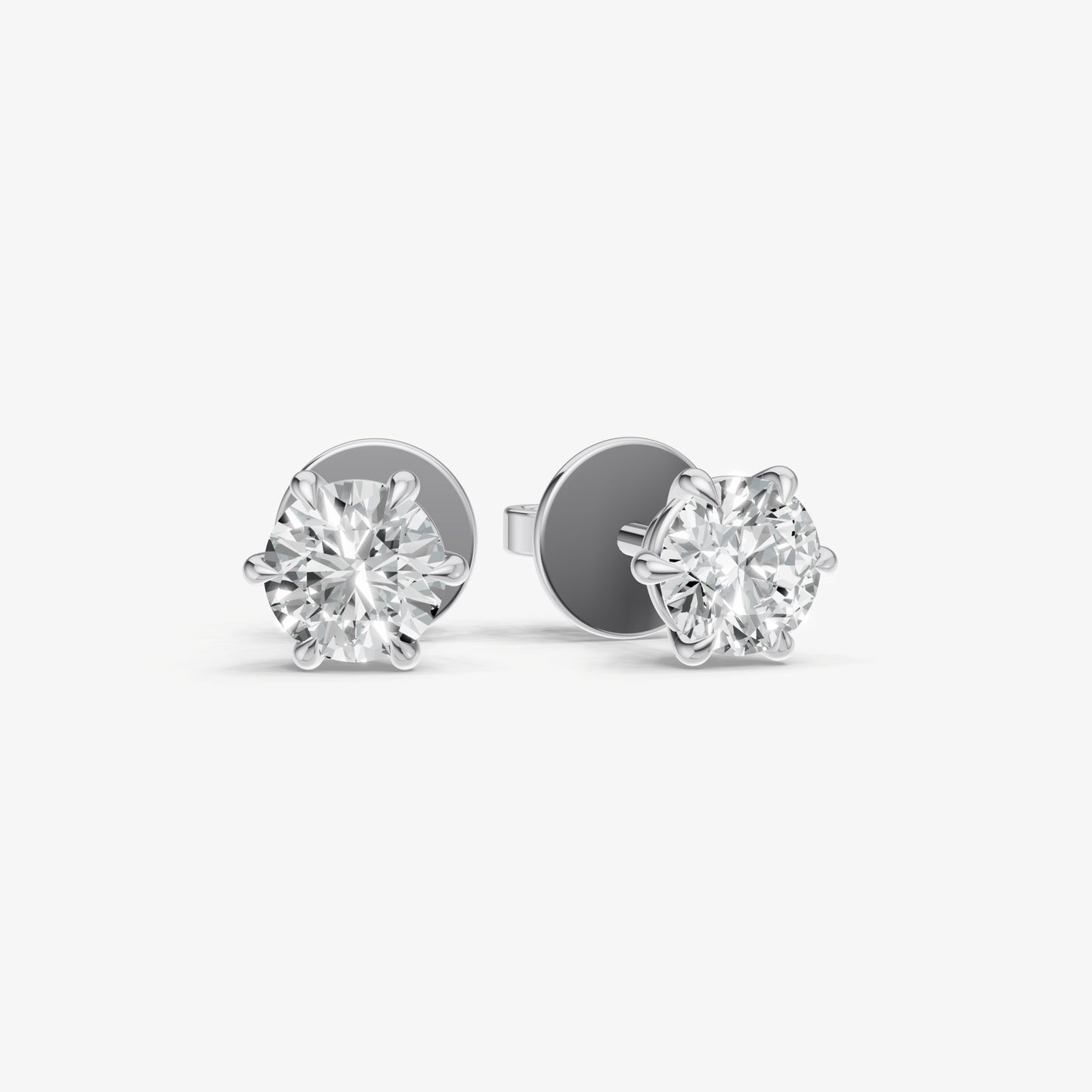 1.00ct Total Diamond Weight 6-Claw Diamond Stud Earrings