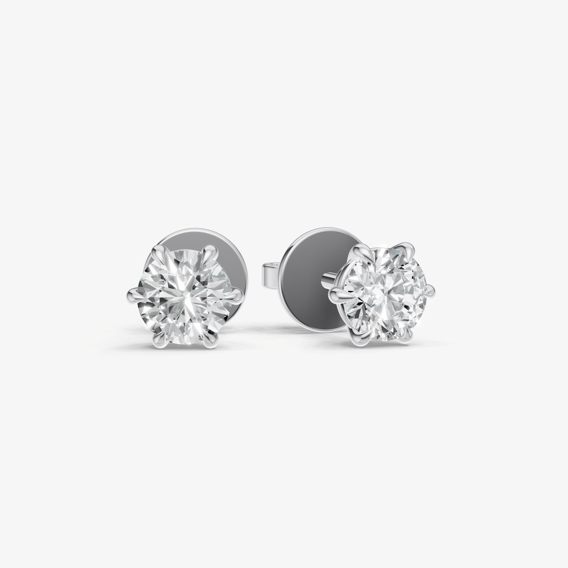 1.00ct Total Diamond Weight 6-Claw Diamond Stud Earrings