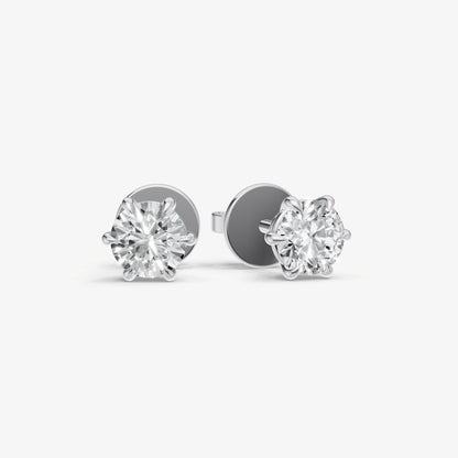 1.00ct Total Diamond Weight 6-Claw Diamond Stud Earrings
