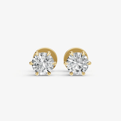 1.00ct Total Diamond Weight 6-Claw Diamond Stud Earrings