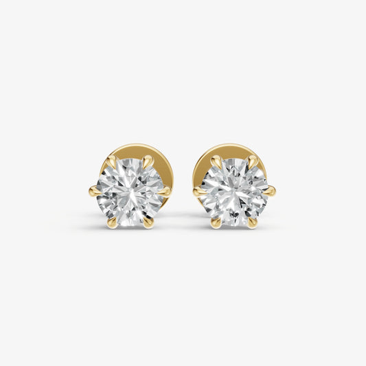 1.00ct Total Diamond Weight 6-Claw Diamond Stud Earrings