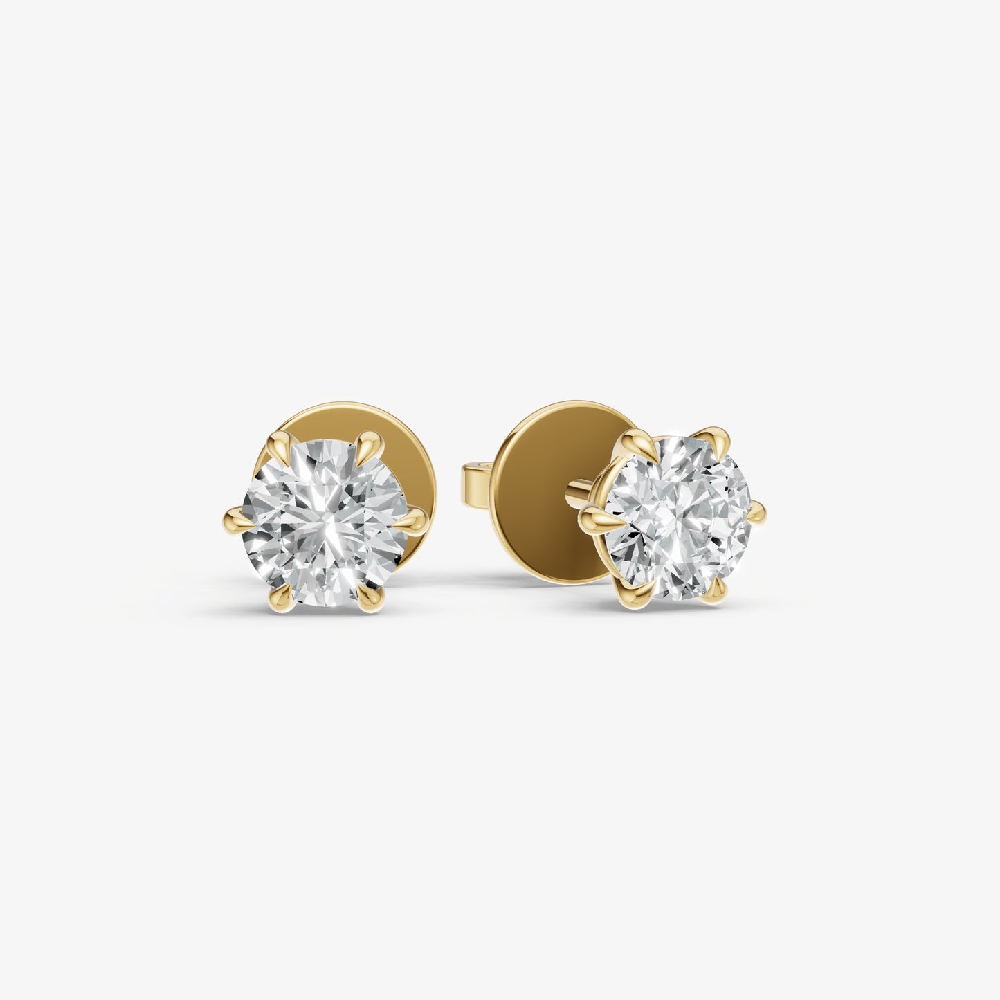 1.00ct Total Diamond Weight 6-Claw Diamond Stud Earrings